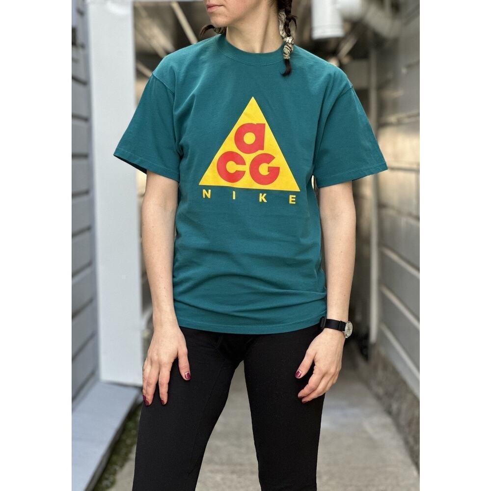 Nike NRG ACG Giant Logo Short-Sleeve T-Shirt Teal Gorpcore Outdoors Size Small